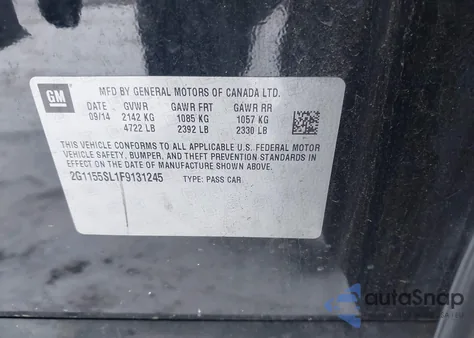 2015 Chevrolet Impala 1Lz from USA, damaged, VIN 2G1155SL1F9131245